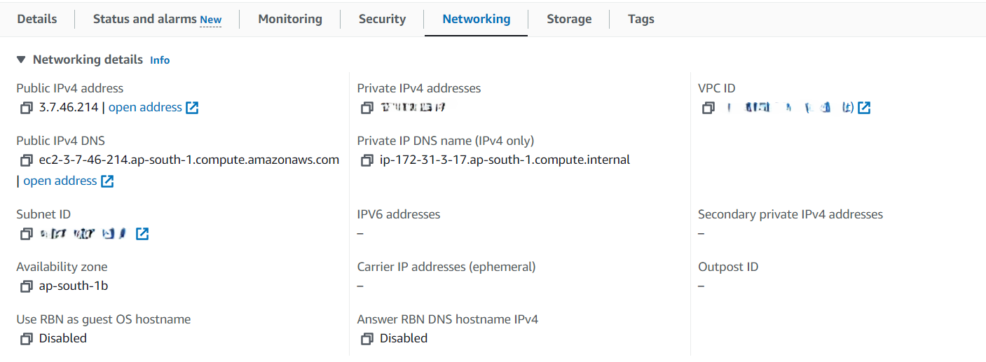 Fig: EC2 instance in ap-south-1b Availability zone Fig: EC2 instance in ap-south-1b Availability zone